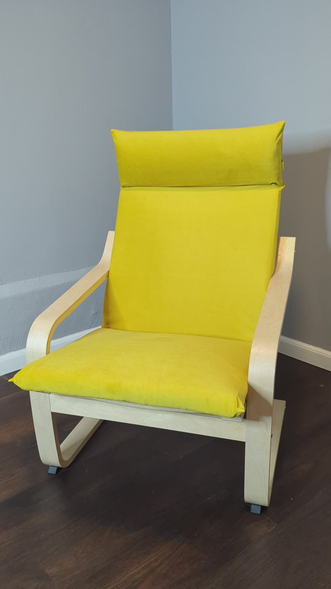 Yellow Velvet IKEA Poäng Slipcover | Chair & Footstool Set