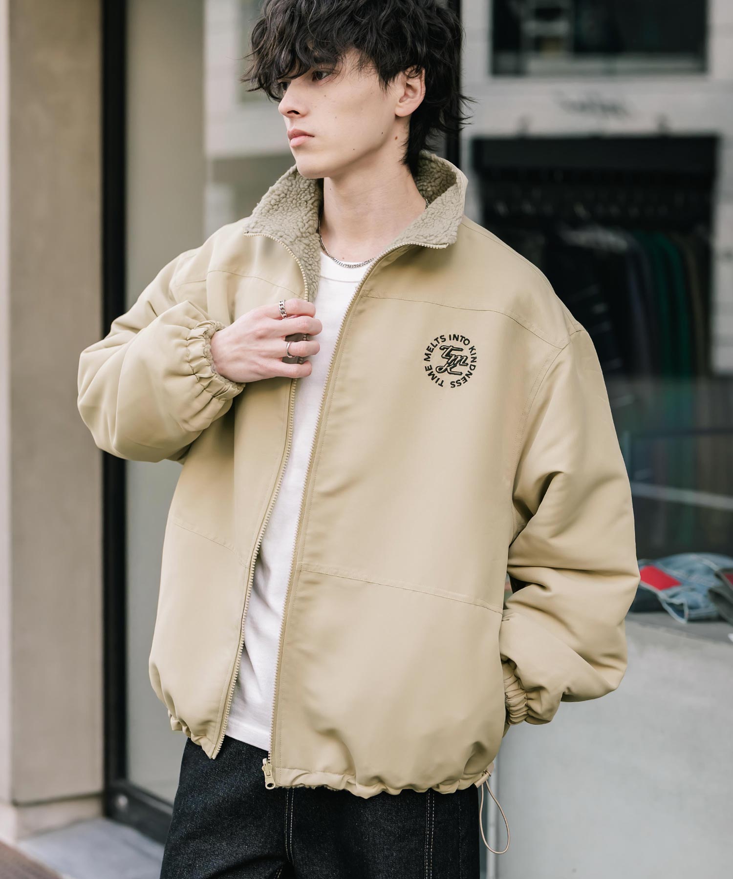 新色追加 2Wayリバーシブル 両A面オーバーサイズワンポイントサークル