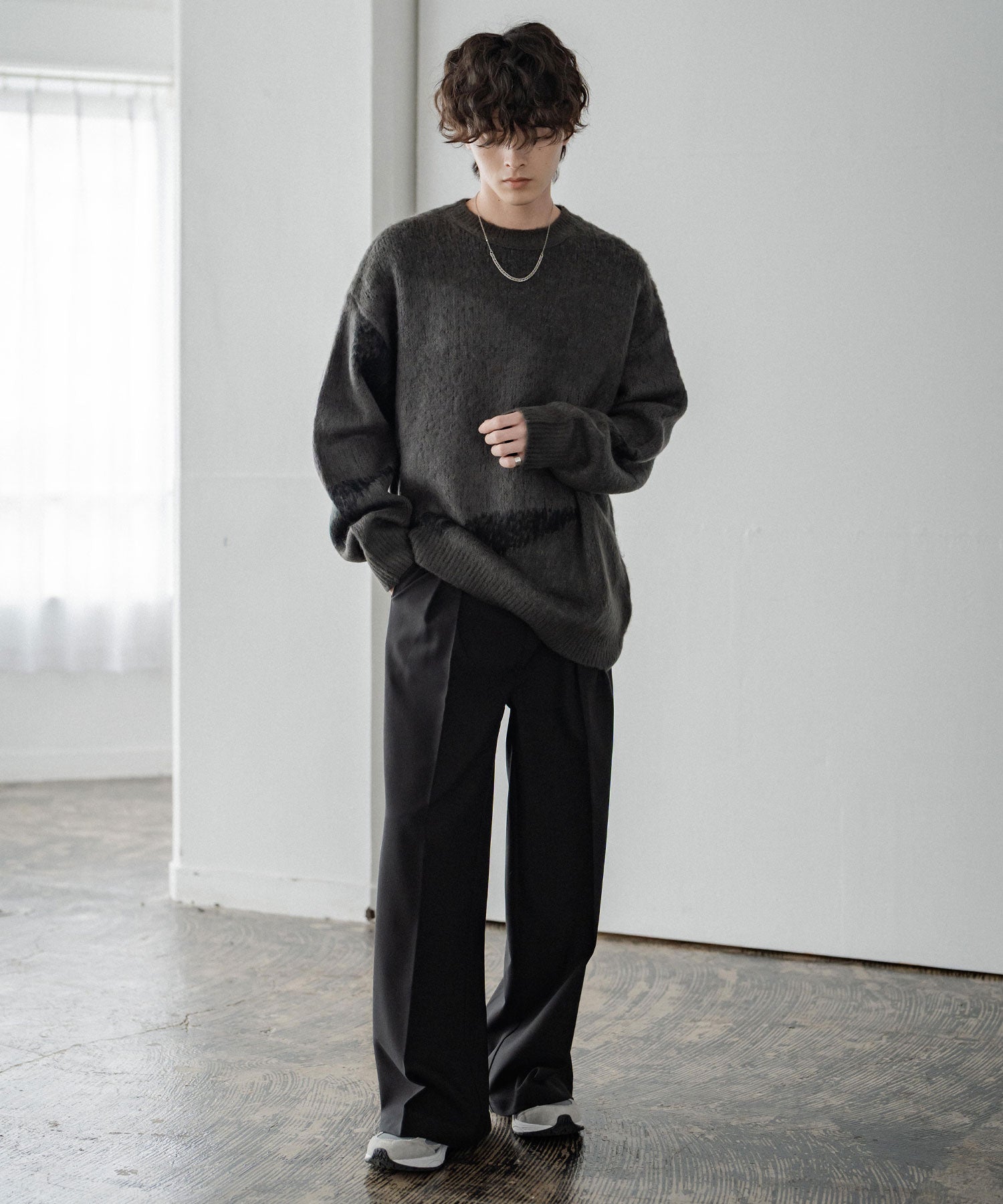 新色追加 セミワイド2タックイージーストレートスラックス 15248