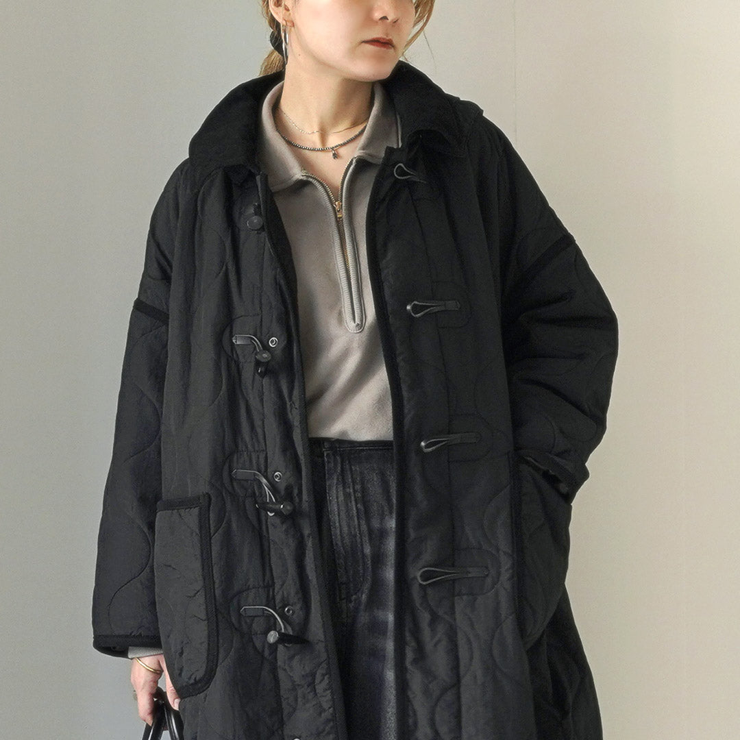 KHA:KI（カーキ） ミリタリー キルト ダッフルコート / レディース