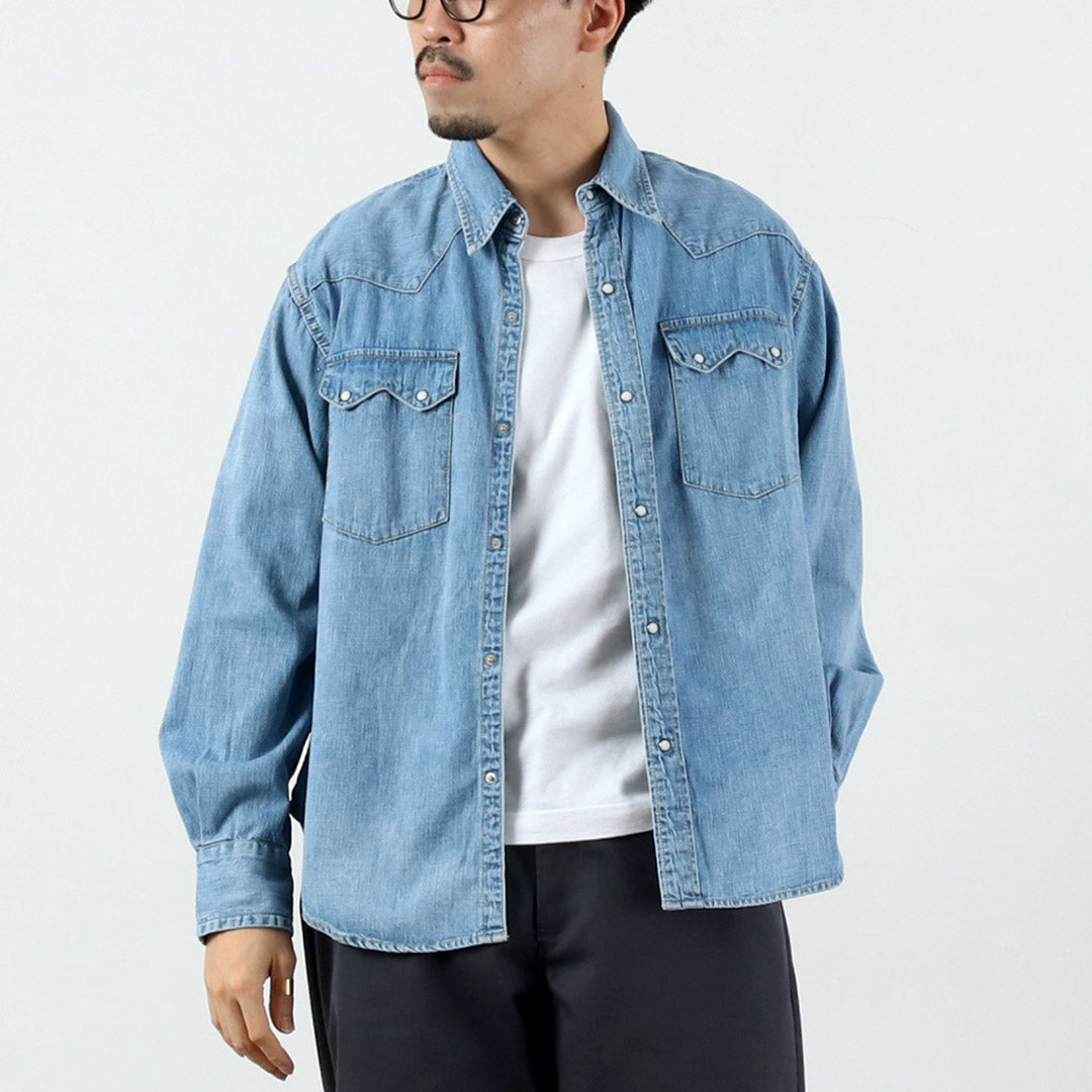 REMI RELIEF（レミレリーフ） 8.5oz デニムウエスタンシャツ ノコギリ