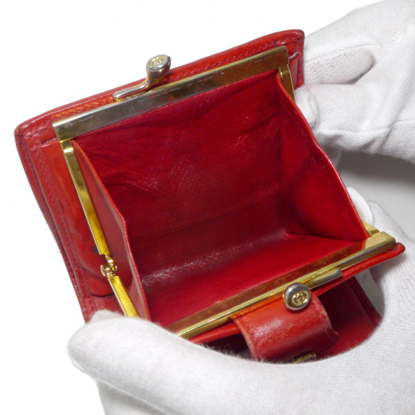 オールドグッチ GG金具がま口レザー折財布（赤） – Vintage Shop Rococo