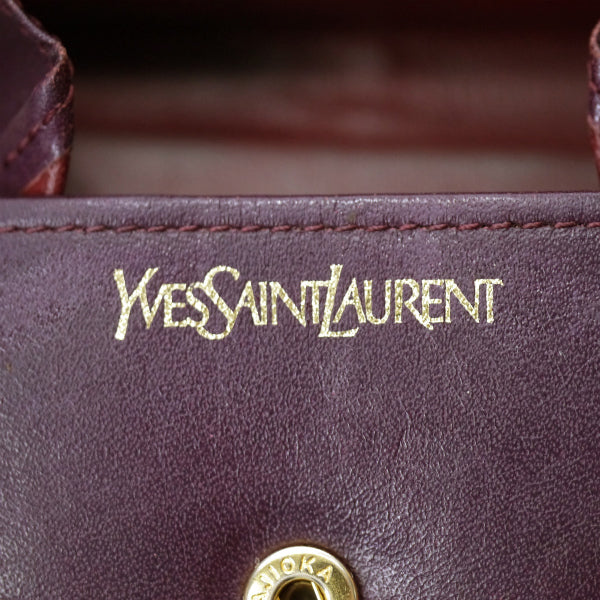 YVES SAINT LAURENT ロゴ コインカードケース（ボルドー） – Vintage