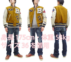 Whitesville Varsity Jacket Men's Letterman Jacket Melton x Leather