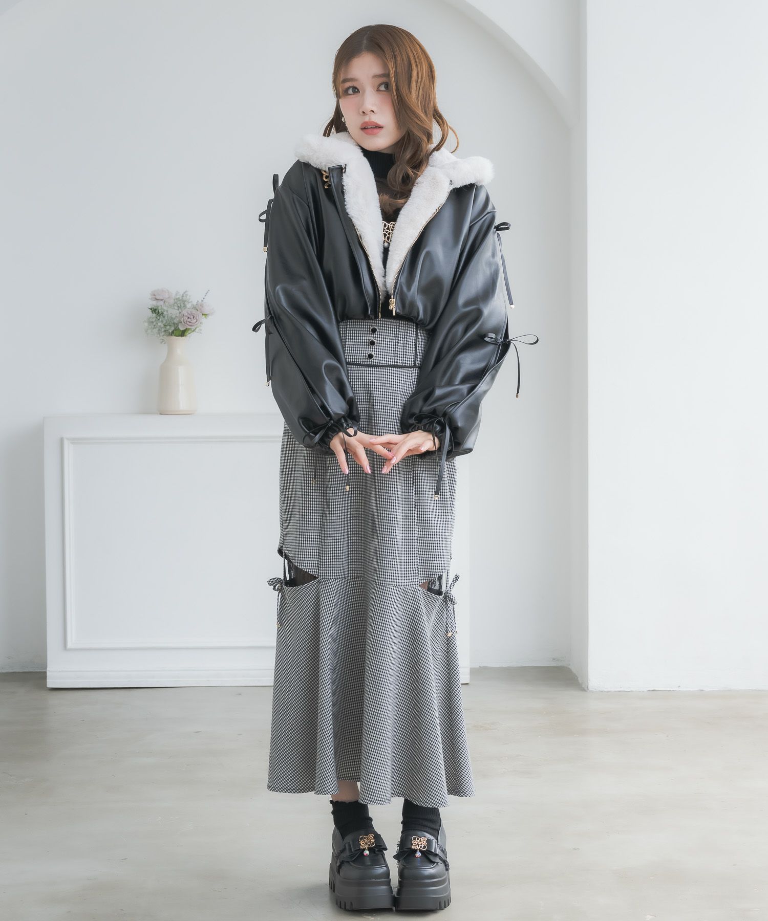 2WAYカラーフェイクレザーブルゾン | Rlab store