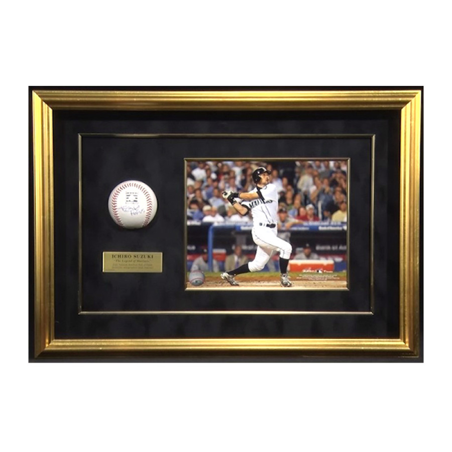 イチロー直筆サイン入りMLB公式試合球 特製フレーム(”HOF25”添書き入り