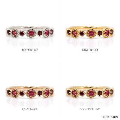 パイロープガーネット×レッドスピネルリング「ルージュ」 PT900 K18