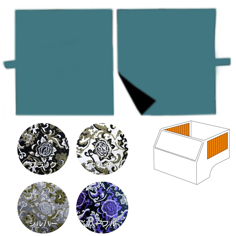 金華山 モンブランローズ 四角型サイドカーテン ノーマル仕様 裏黒生地