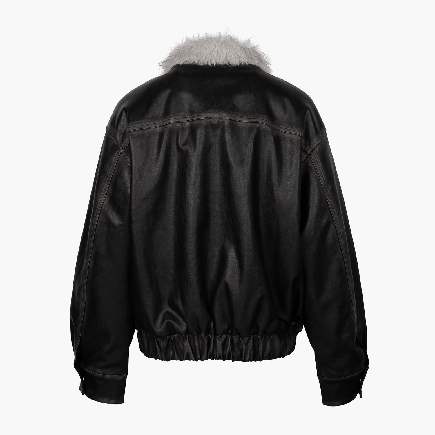 MUSINSA | ROUGHNECK Washed leather mustang jacket gray