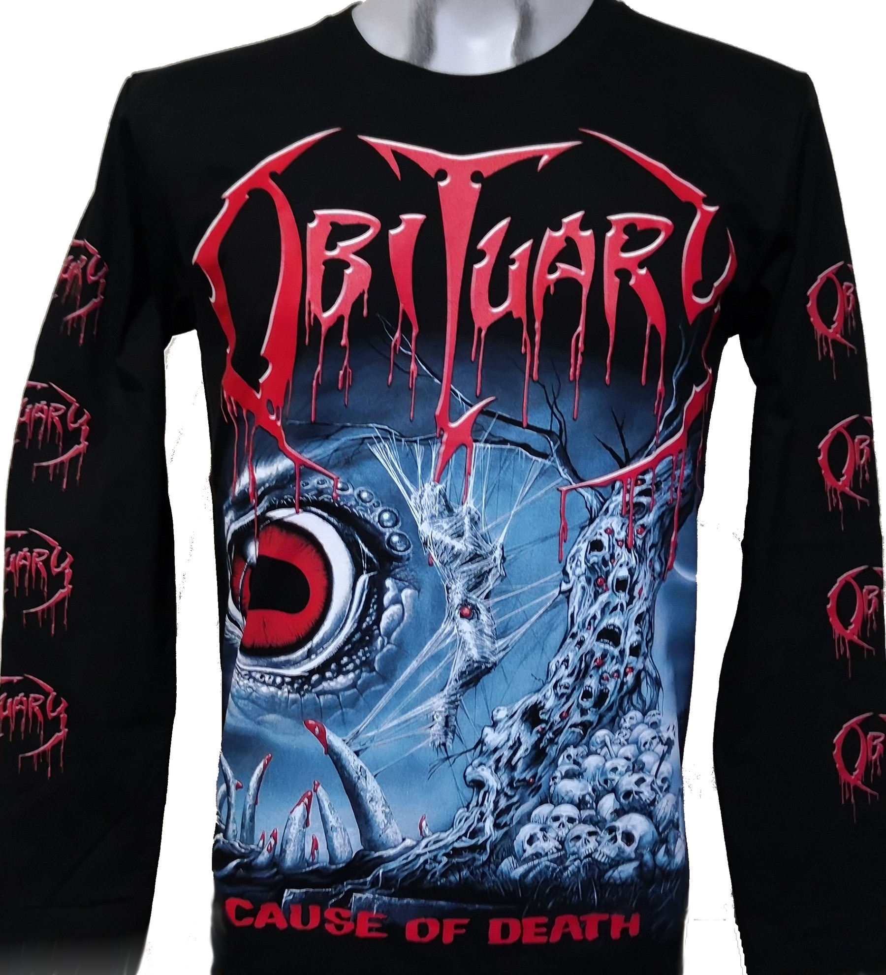 Obituary long-sleeved t-shirt Cause of Death size S