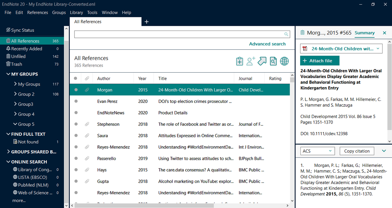 EndNoteの文献閲覧機能 | EndNote（文献管理、論文作成）