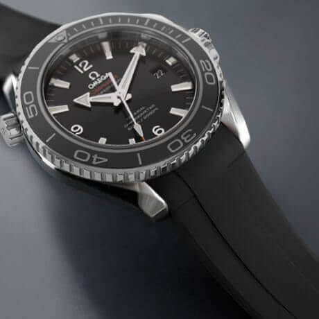 Black Rubber Strap for Omega Planet Ocean 42mm by Rubber B