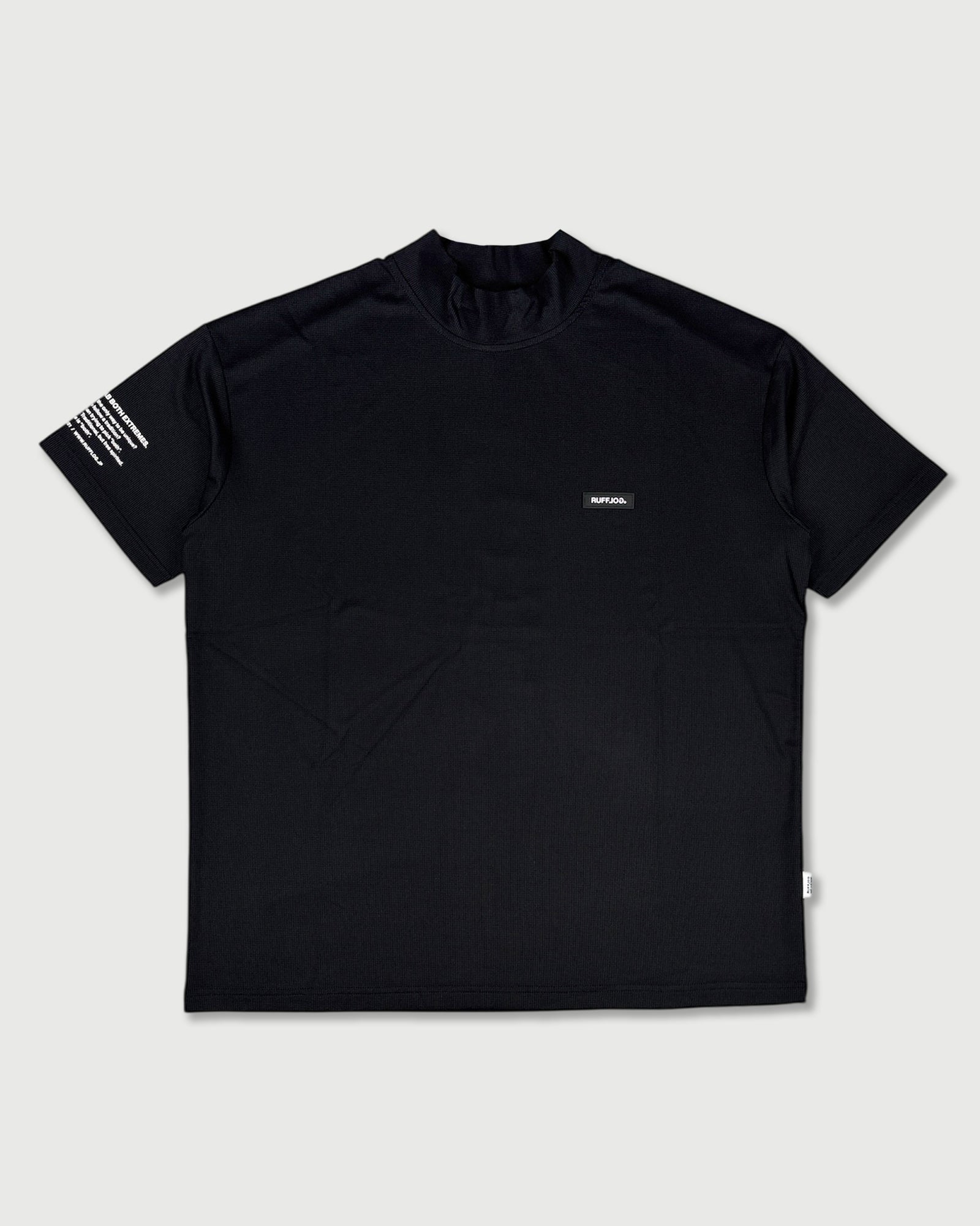 VERTICAL LOGO MOCK NECK SHIRTS BLACK – RUFFLOG