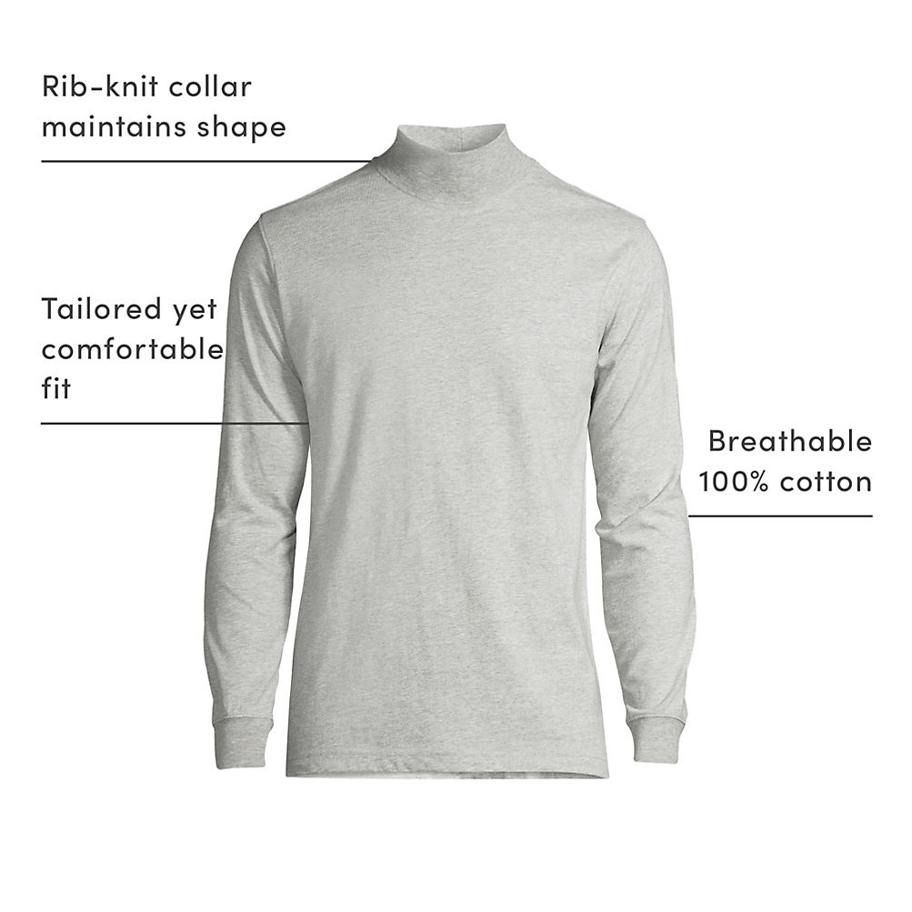 Men's Super-T Mock Turtleneck | Lands' End