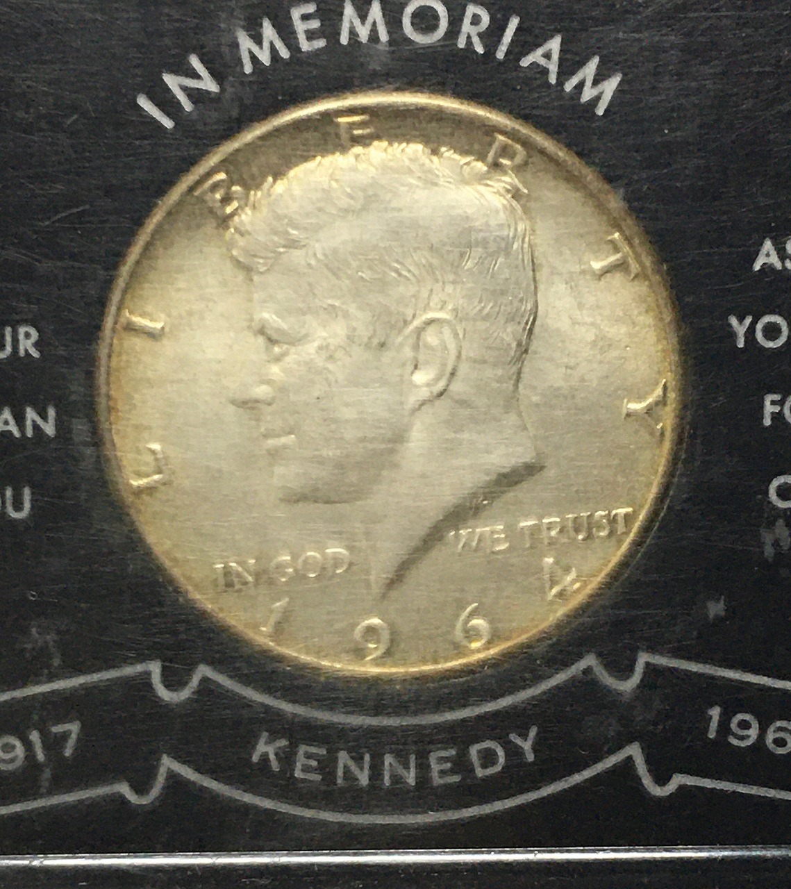 USA 50セント銀貨 ハーフダラー/ケネディ大統領 1964年銘 極美品