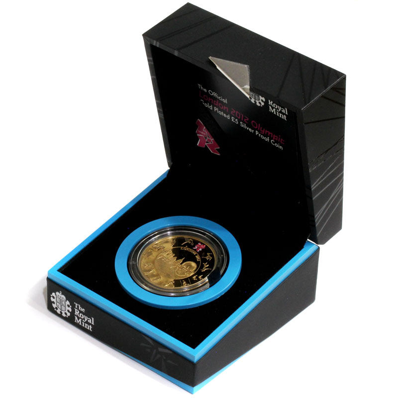 イギリスロンドンオリンピック記念 2012年 5ポンド 金メッキ銀貨 未