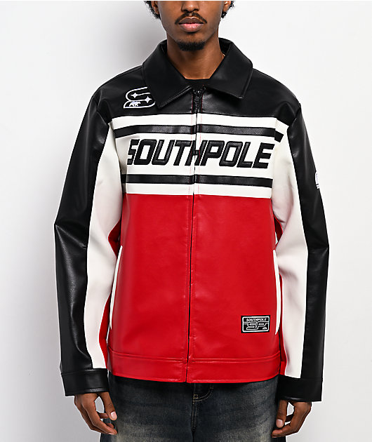 Southpole Satin Black, White & Red Jacket | Zumiez