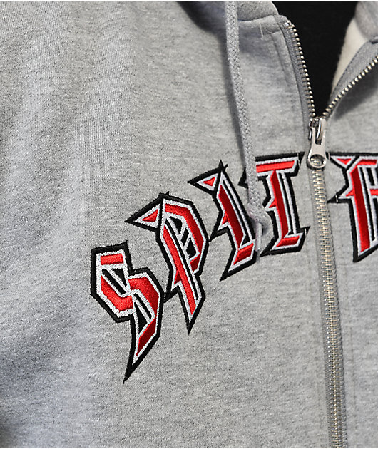 Spitfire Old E Grey Zip Hoodie | Zumiez