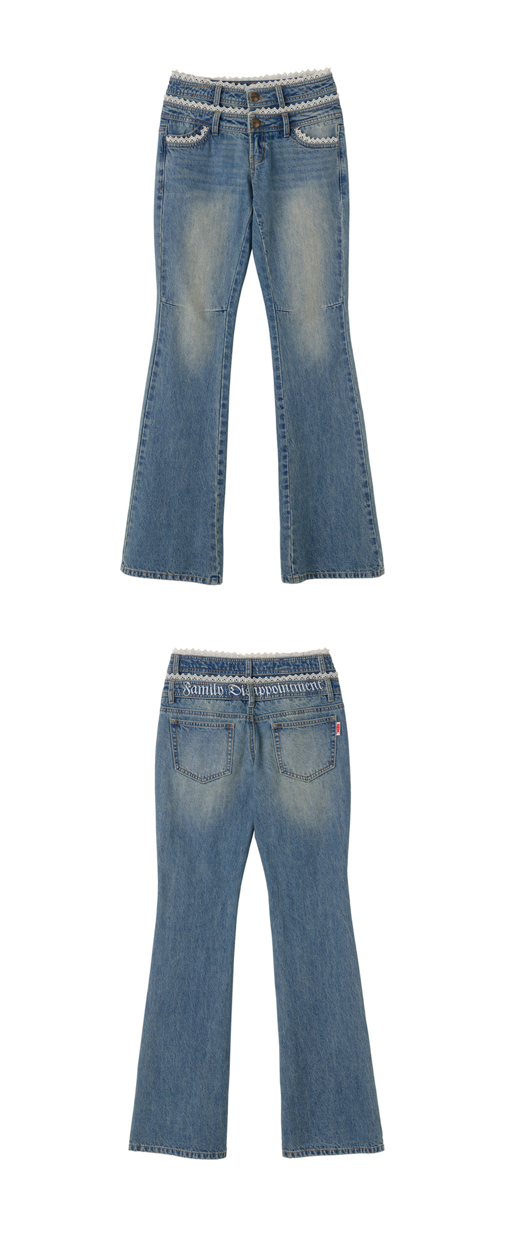 MUSINSA | SCULPTOR Double Waist Boots Cut Denim Mid Blue