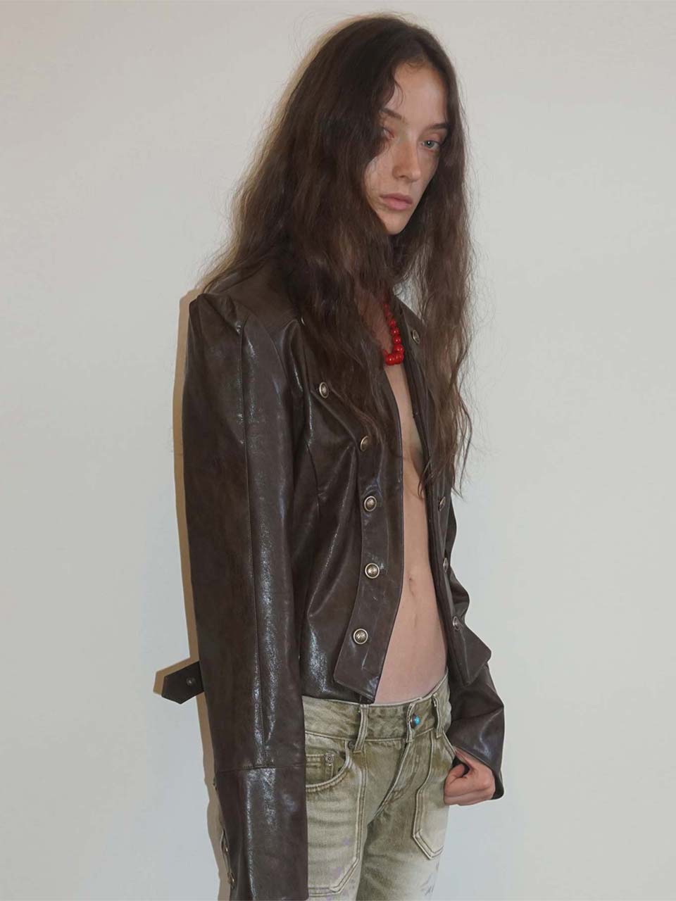 Napoleon Eco Leather Jacket Matte Brown – SCULPTOR JAPAN