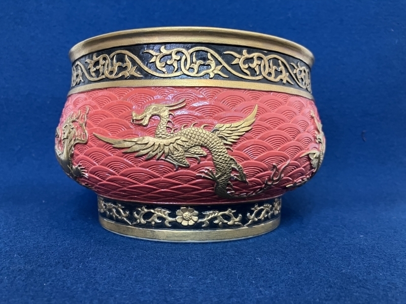 中国美術 大清乾隆年製 珍獣紋 鉢 陶器|サムライオークション