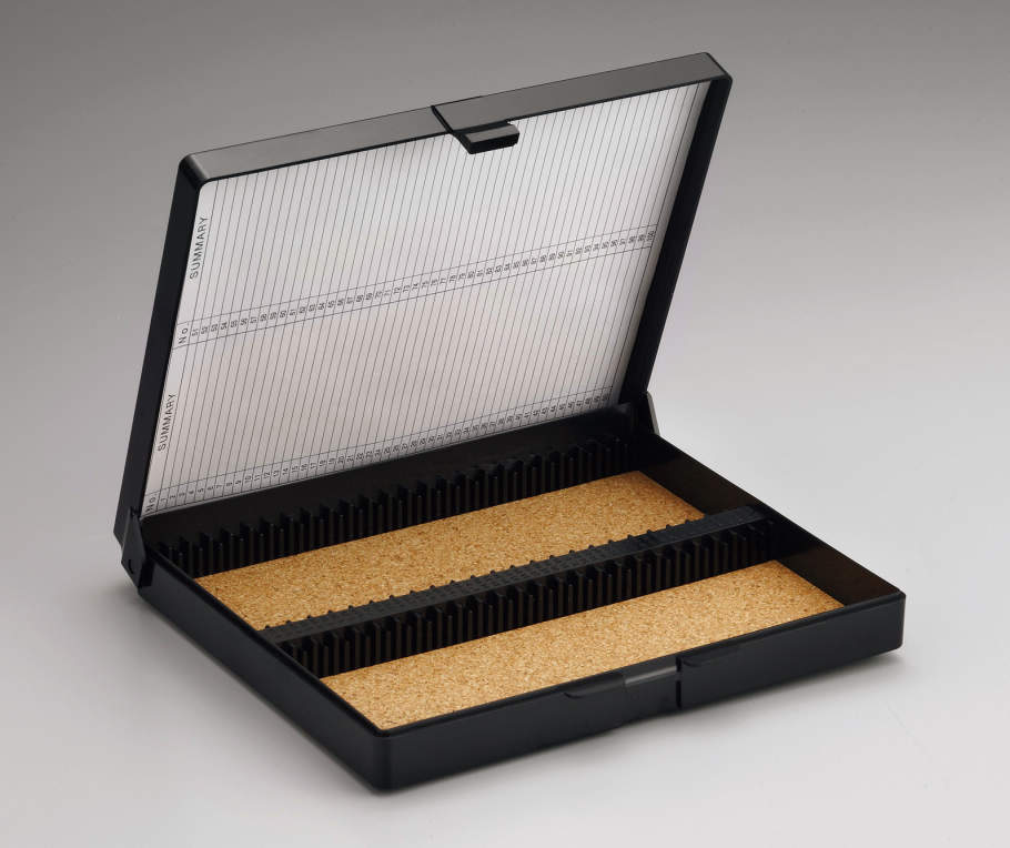 プレパラートボックス100枚用 プラスチック製 フタ 黒｜総合的