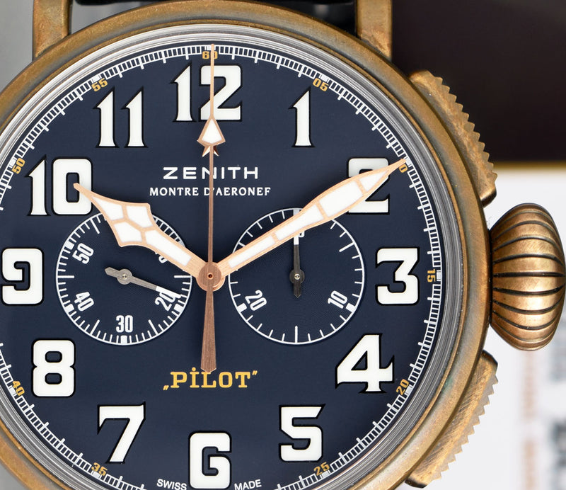 ZENITH 45mm Bronze Pilot Type 20 Extra Special Blue Dial Model