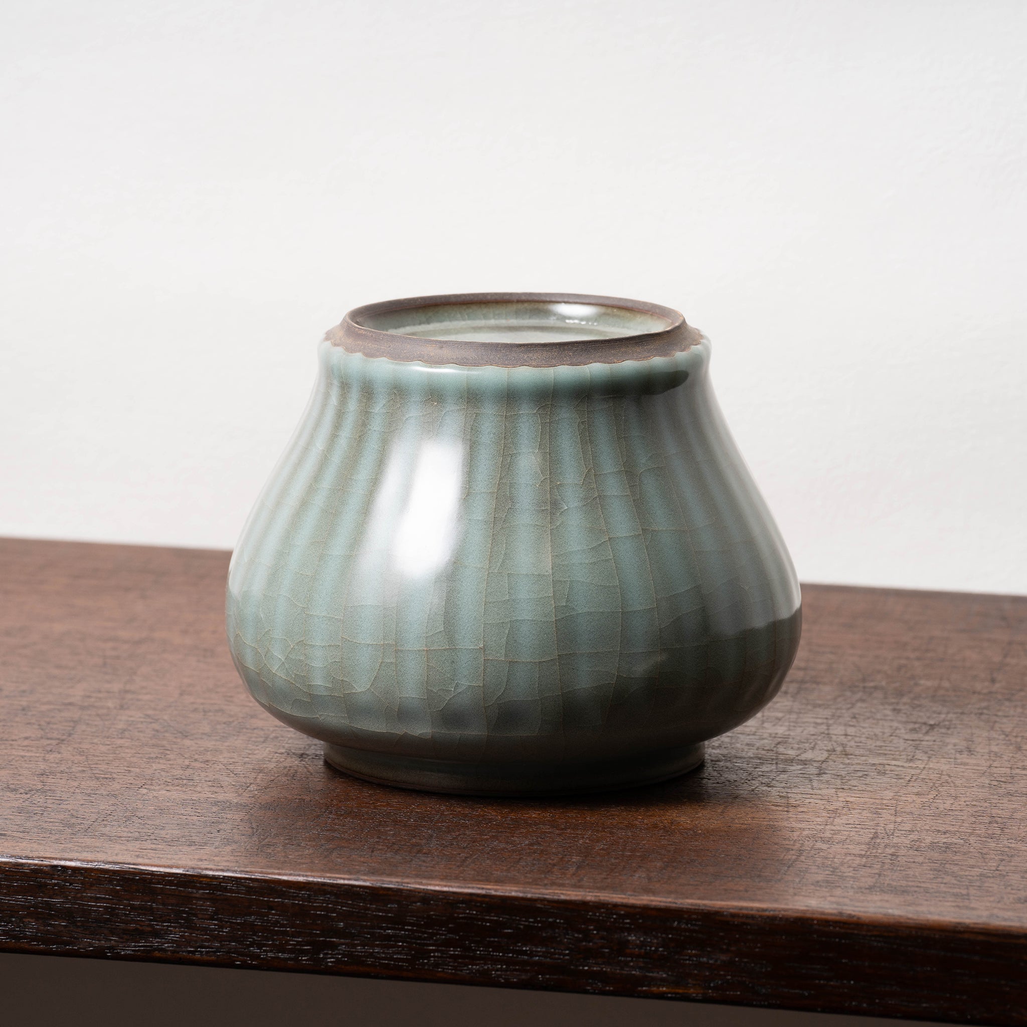 南宋官窯 青磁酒会壺（青磁棱腹盖罐） – 燦禾 SANKA