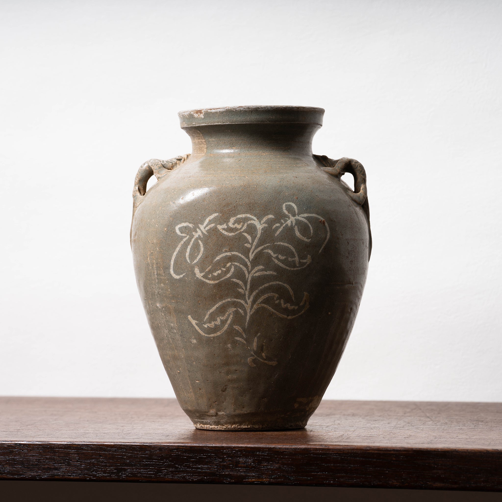 高麗 青磁象嵌草花文獣耳扁壺 – 燦禾 SANKA