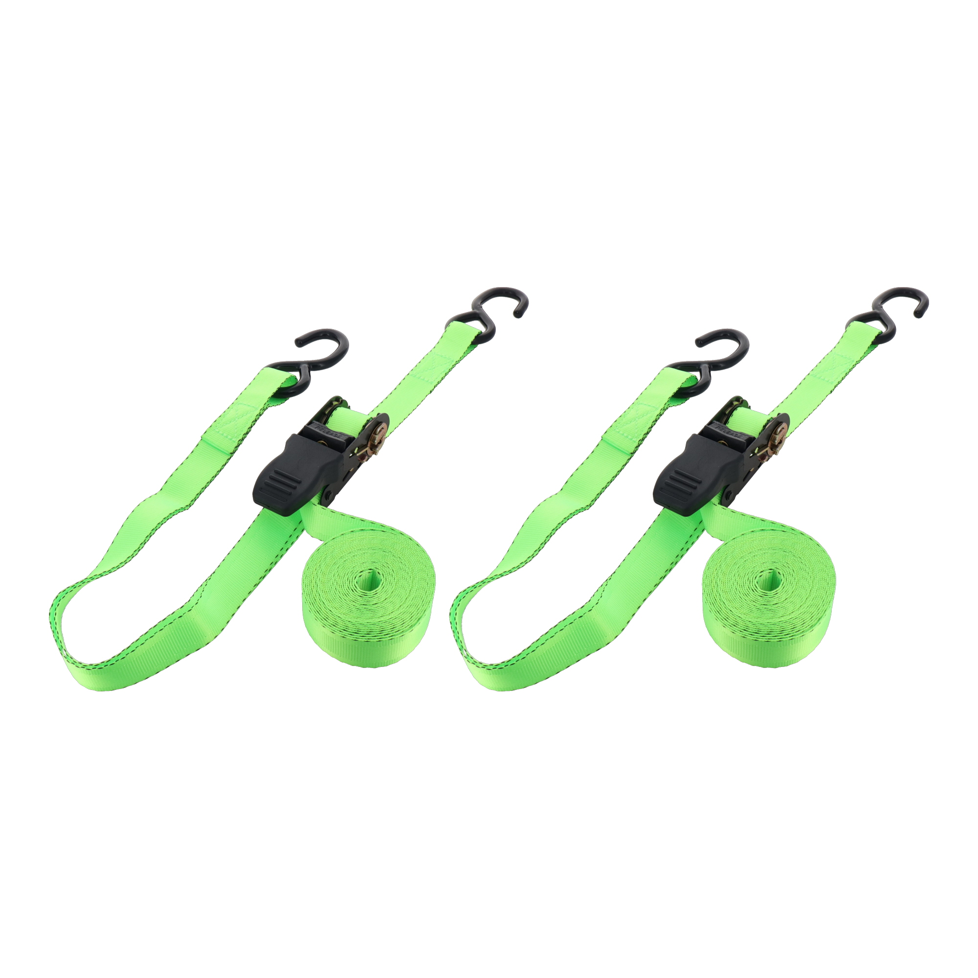 TB-255W 荷役 荷締機 2pcs.ラチェット式荷締めベルト Sフック付 5m