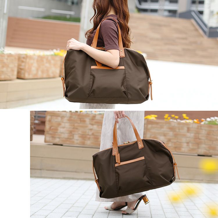 HALEINE ナイロン ボストンバッグ 栃木レザー 大きめ