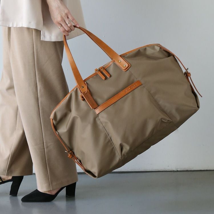 HALEINE ナイロン ボストンバッグ 栃木レザー 大きめ