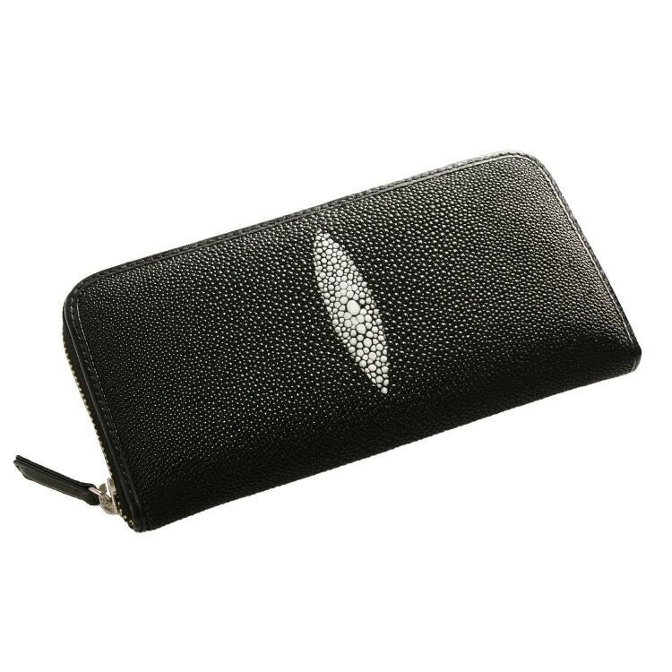 スティングレイ ラウンド ファスナー 長財布 レディース 一枚革