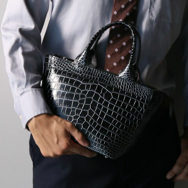 日本製 クロコダイル ミニトートバッグ JRA『クロコダイル保証書付き