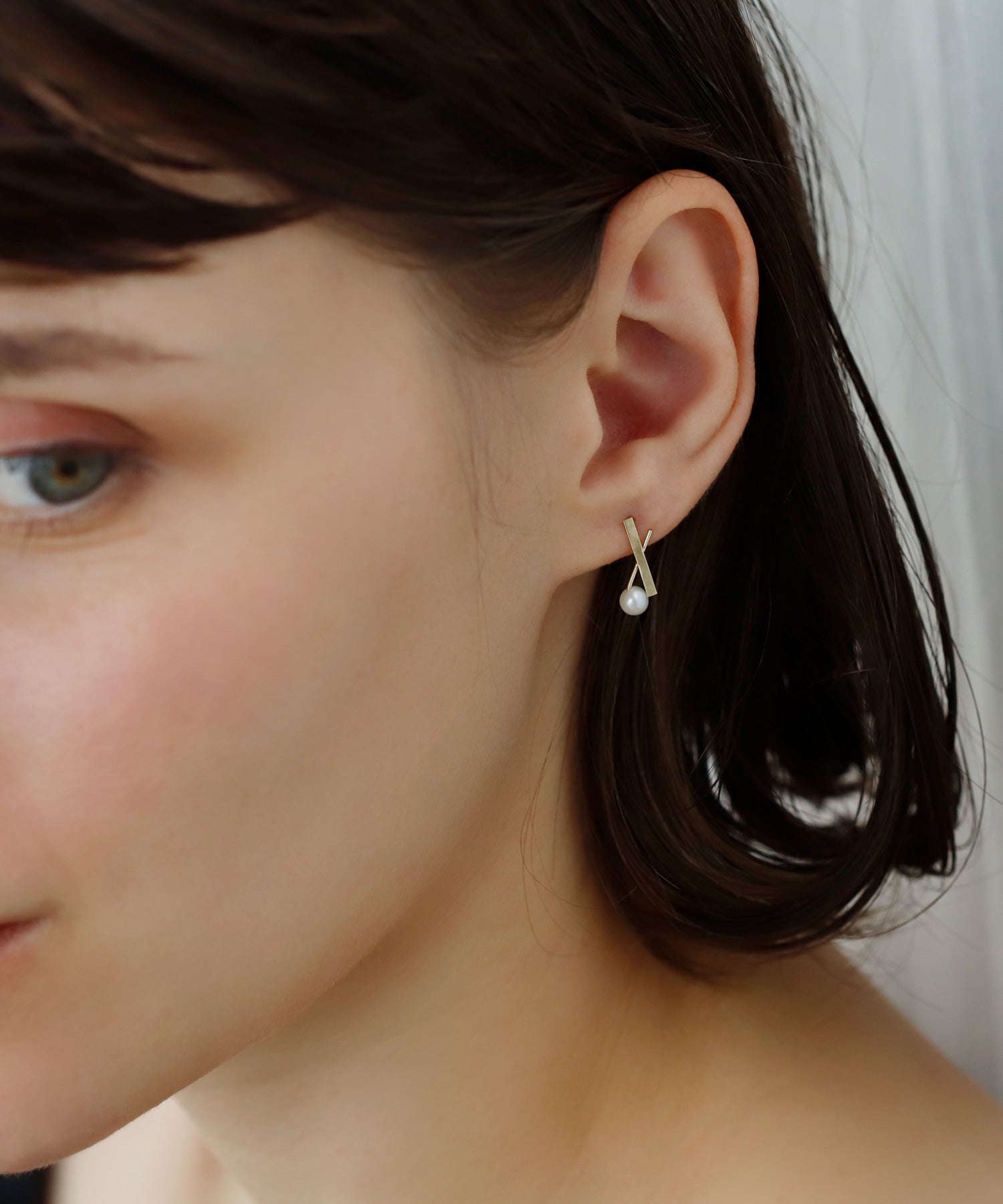 mimi33】淡水パールのクロスピアス[Basic][K10]｜SANPO ONLINE