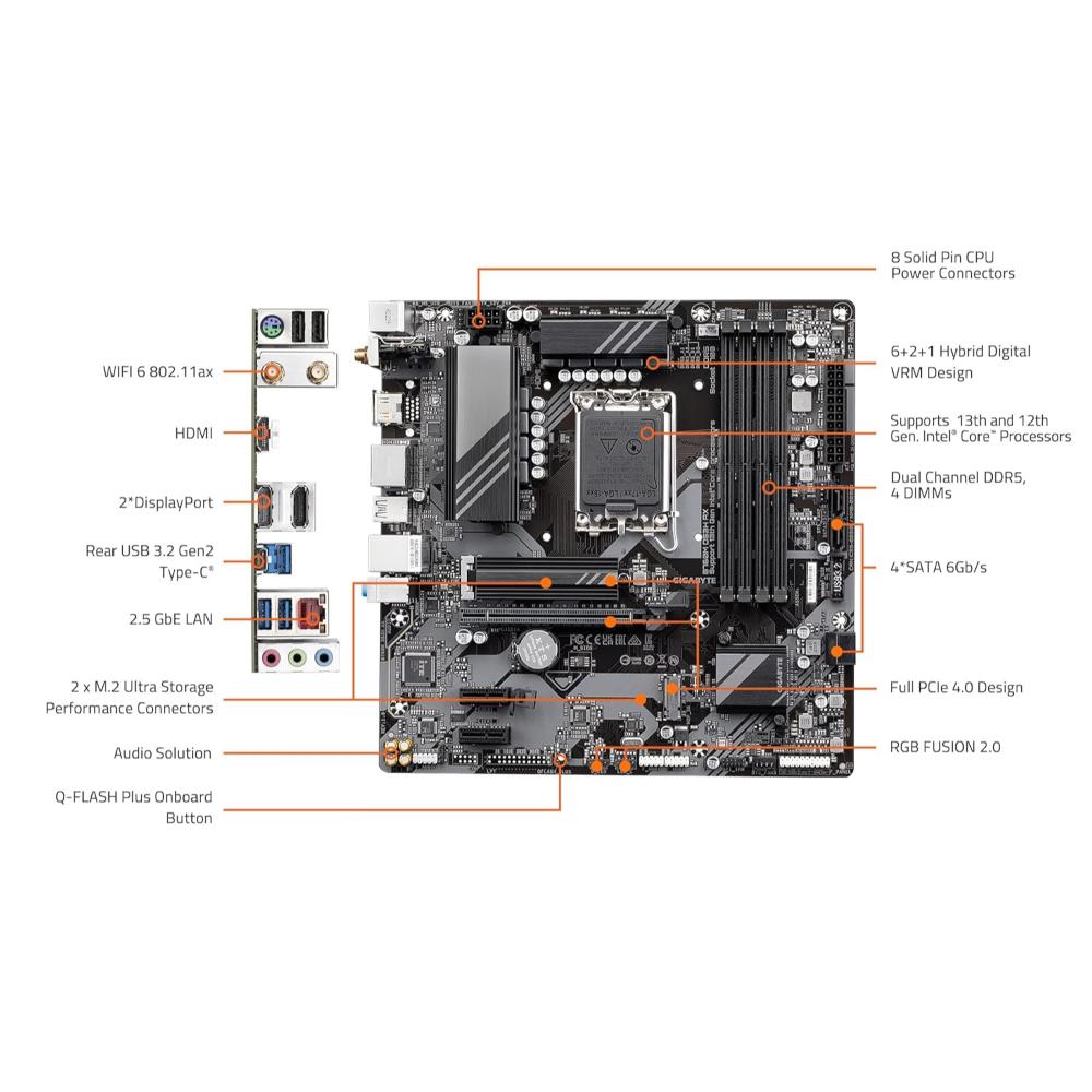 Gigabyte B760M DS3H AX DDR5 Motherboard