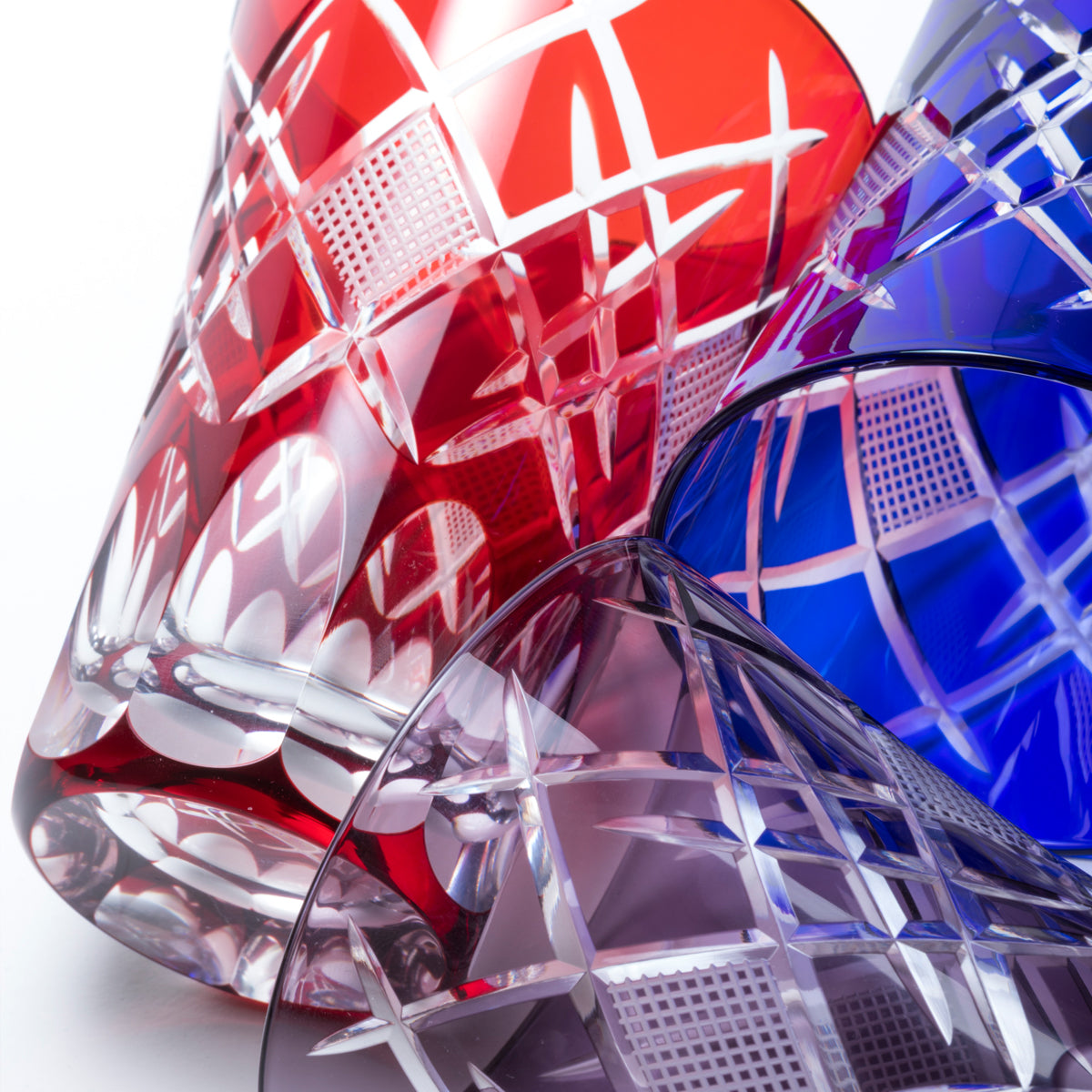 M-7575-R 菱魚子文様 天開タンブラー アカ – 硝子工房 彩鳳