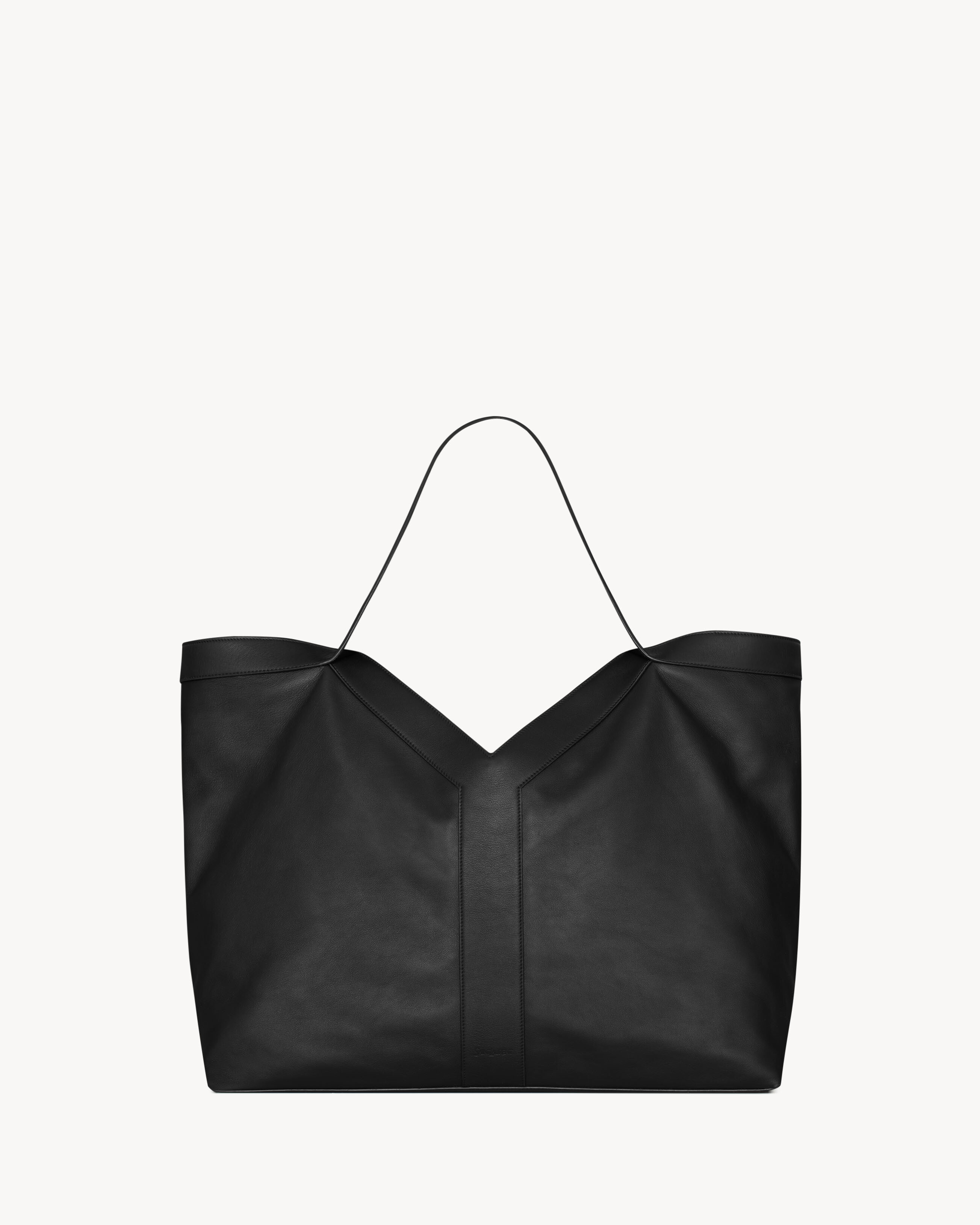 Y Large tote in leather in Black | Saint Laurent | YSL EN-TH