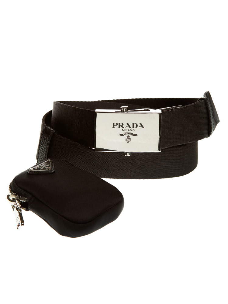 PRADA プラダ ロゴポーチ付き GIベルト ブランド メンズ ベルト ガチャ
