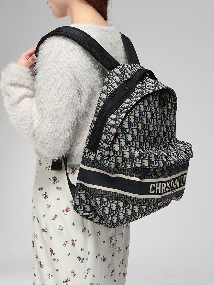 DIOR (ディオール) オブリーク ジャガードロゴ 総柄 バックパック