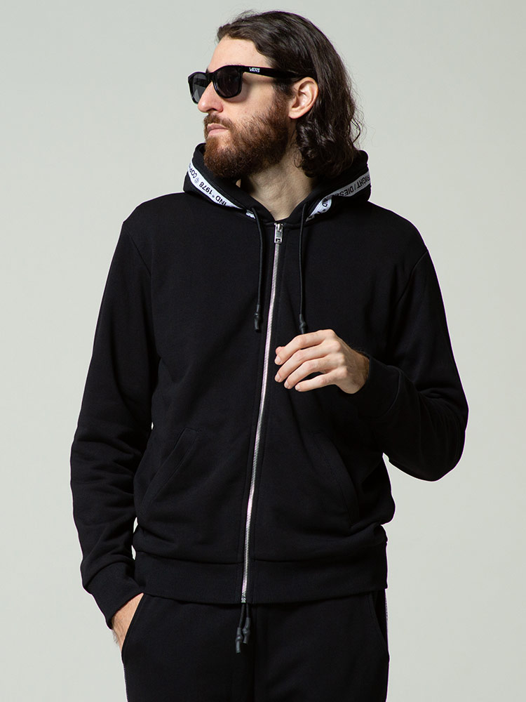 ディーゼル DIESEL フード ロゴ テープ フルジップ パーカー ブランド