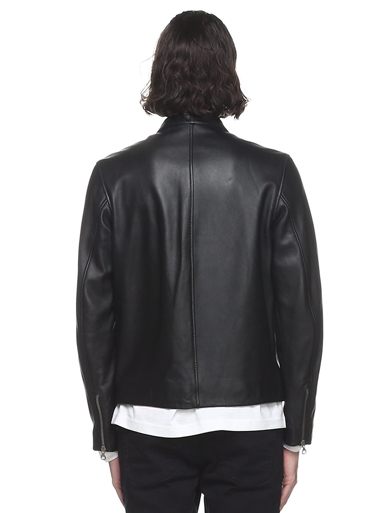 DIESEL (ディーゼル) レザー ロゴ フルジップ ライダースジャケット