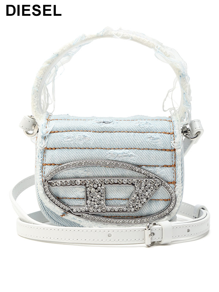 DIESEL (ディーゼル) 2WAY ダメージ加工 デニム生地 ロゴストーン