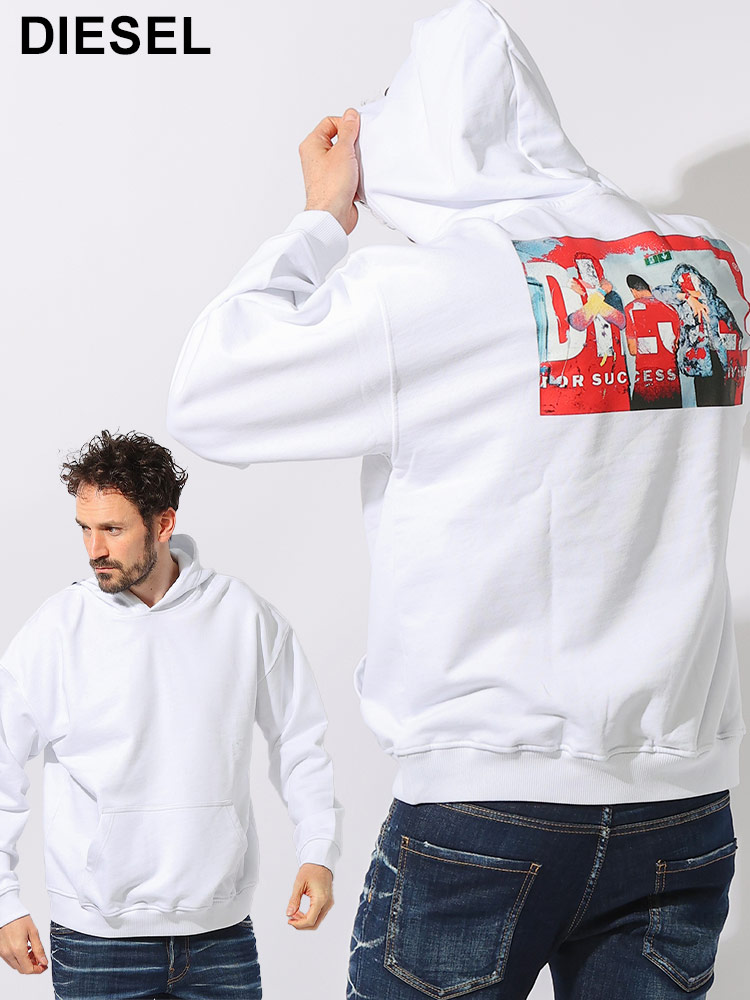 DIESEL (ディーゼル) バック 転写 グラフィック プリント プルオーバー