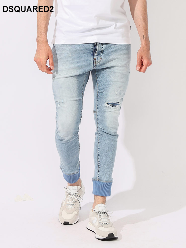 DSQUARED2 (ディースクエアード) ストレッチコットン リブ ダメージ