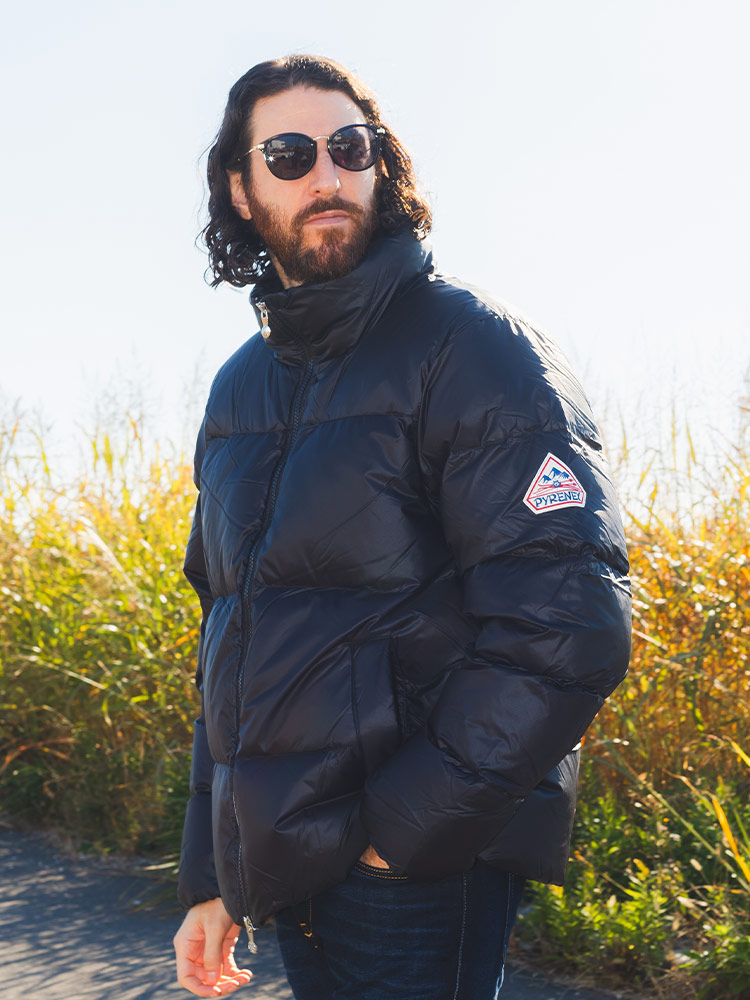 PYRENEX (ピレネックス) 軽量ナイロン ロゴワッペン スタンド ダウン