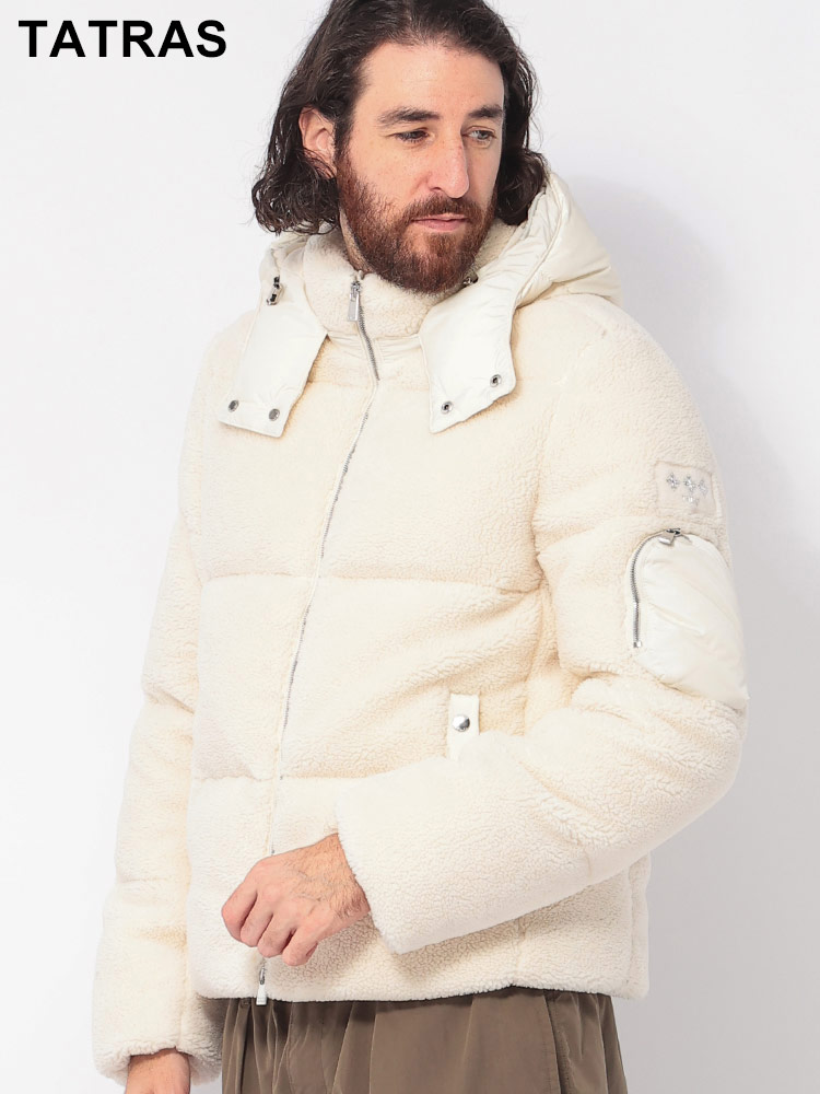 TATRAS (タトラス) フード着脱 ウールライクボア ミドル丈 ダウン