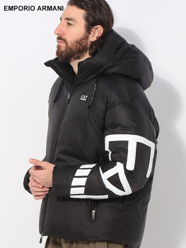 EMPORIO ARMANI (エンポリオアルマーニ) 袖BIGロゴ フルジップ 中綿