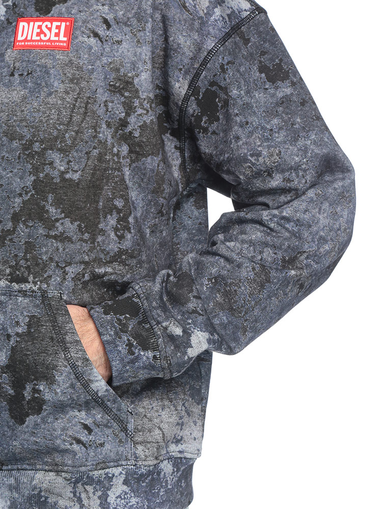 DIESEL (ディーゼル) マーブルウォッシュ プルオーバー パーカー