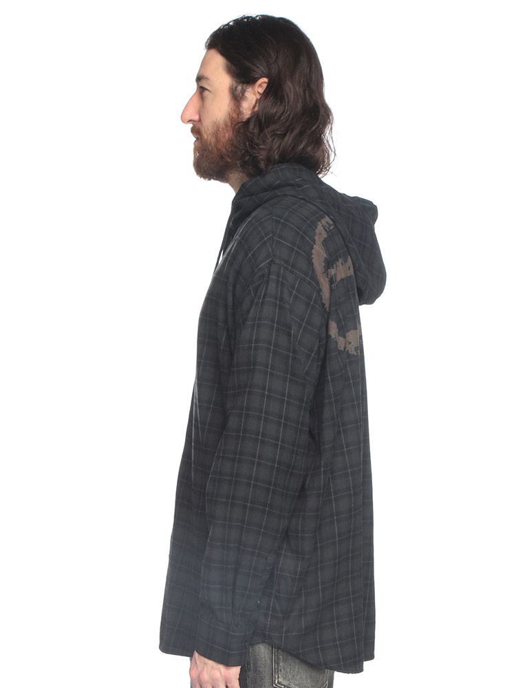 DIESEL (ディーゼル) チェック柄 フーディー 長袖 シャツ